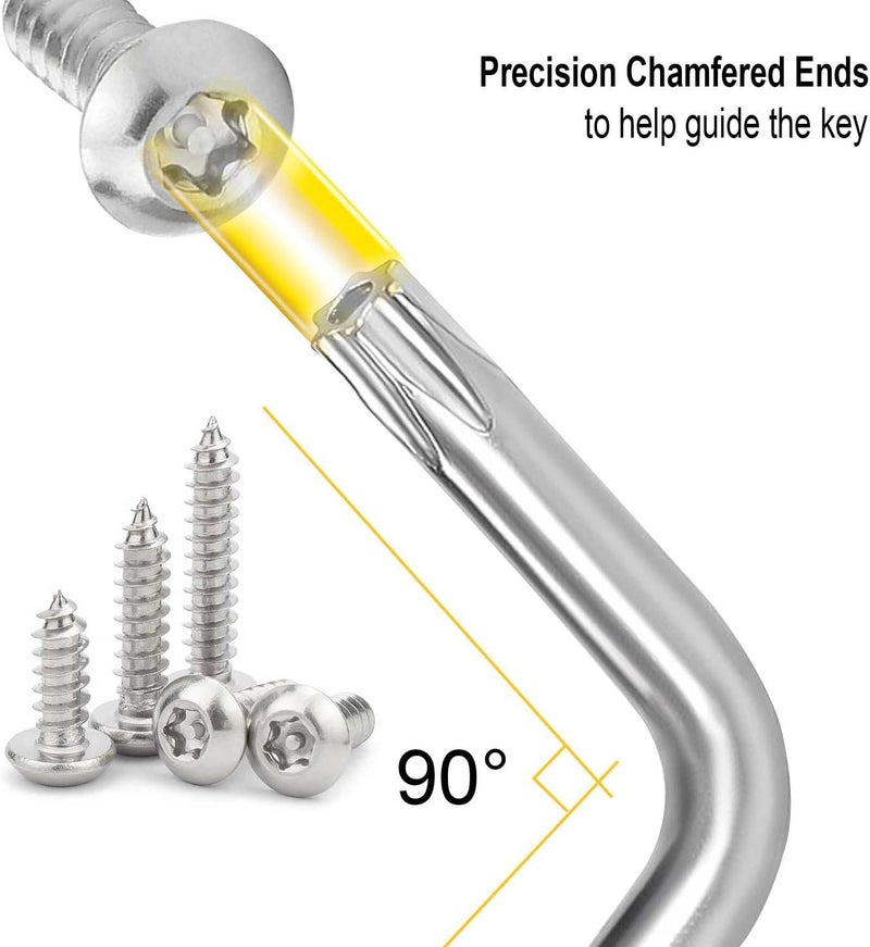 Hanpex Long Arm Torx Star Allen Wrench Set, Star Key Set T10-T50, Hex Key Set Chrome Vanadium Steel(Cr-V), Tamperproof TORX L- Key Set (9-Piece) - Image 4